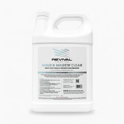 Limpiador Revival Mold & Mildew eliminando moho en asientos de embarcación